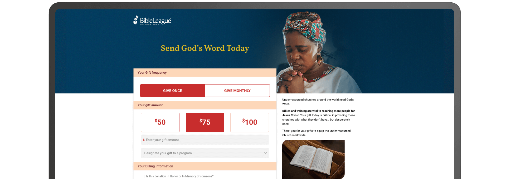 Bible League Showcase Device